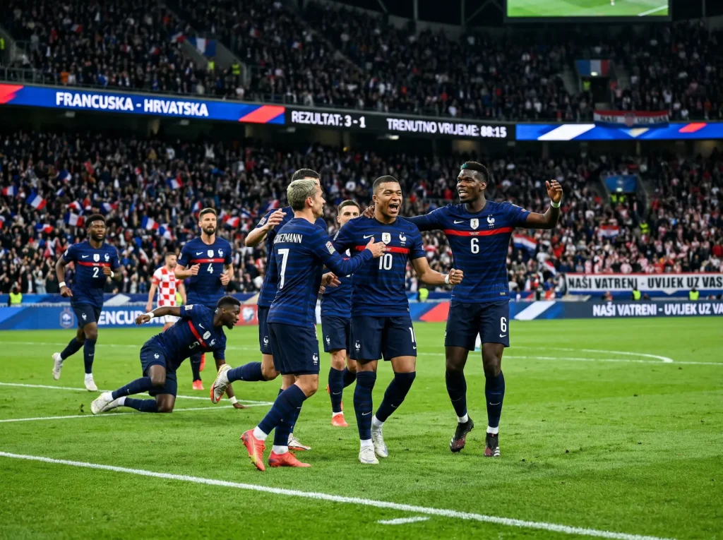 Francuska nogometna reprezentacija u plavim dresovima predvođena Mbappeom na SP 2026