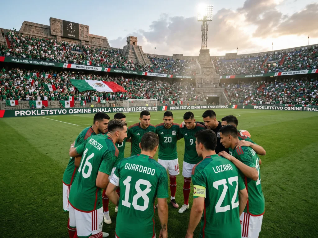 Meksiko nogometna reprezentacija u zelenim dresovima kao domaćin SP 2026