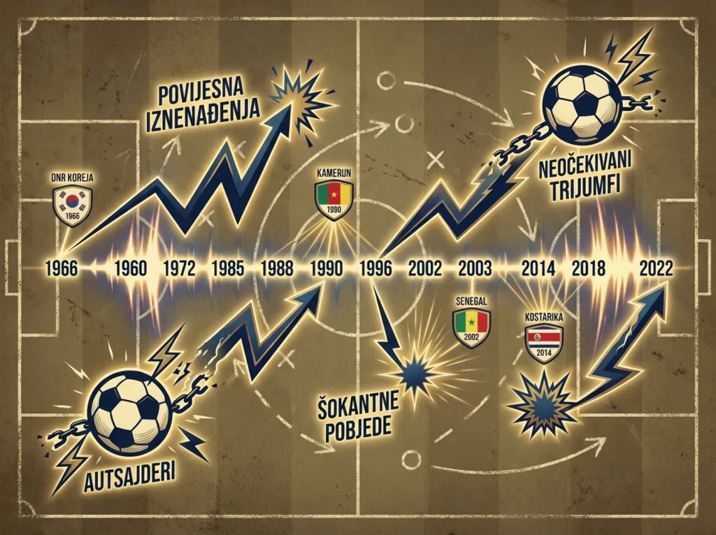 Povijest najvećih senzacija i iznenađenja na Svjetskim prvenstvima u nogometu