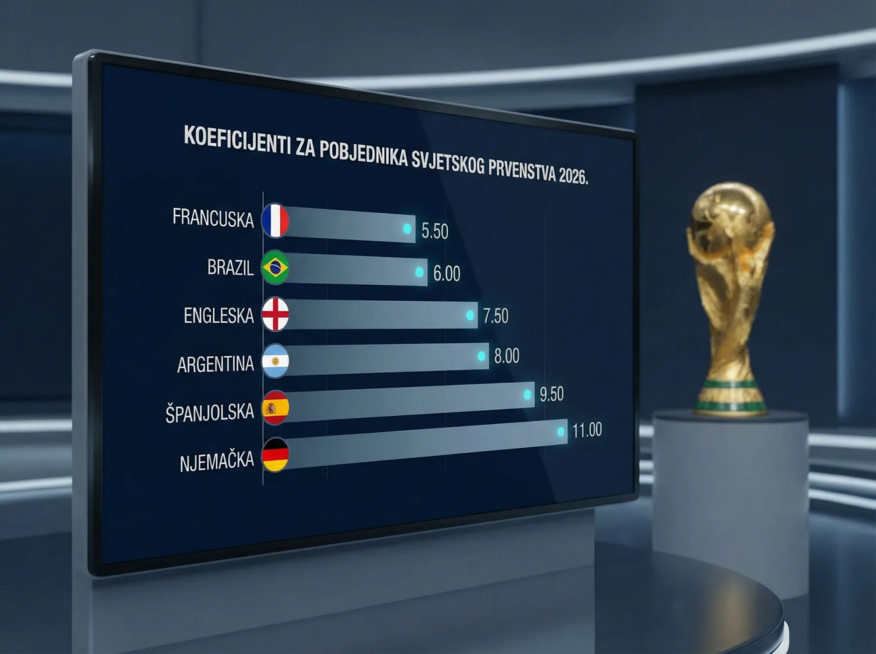 Kvote favorita za pobjedu na Svjetskom prvenstvu 2026 s analizom vrijednosti