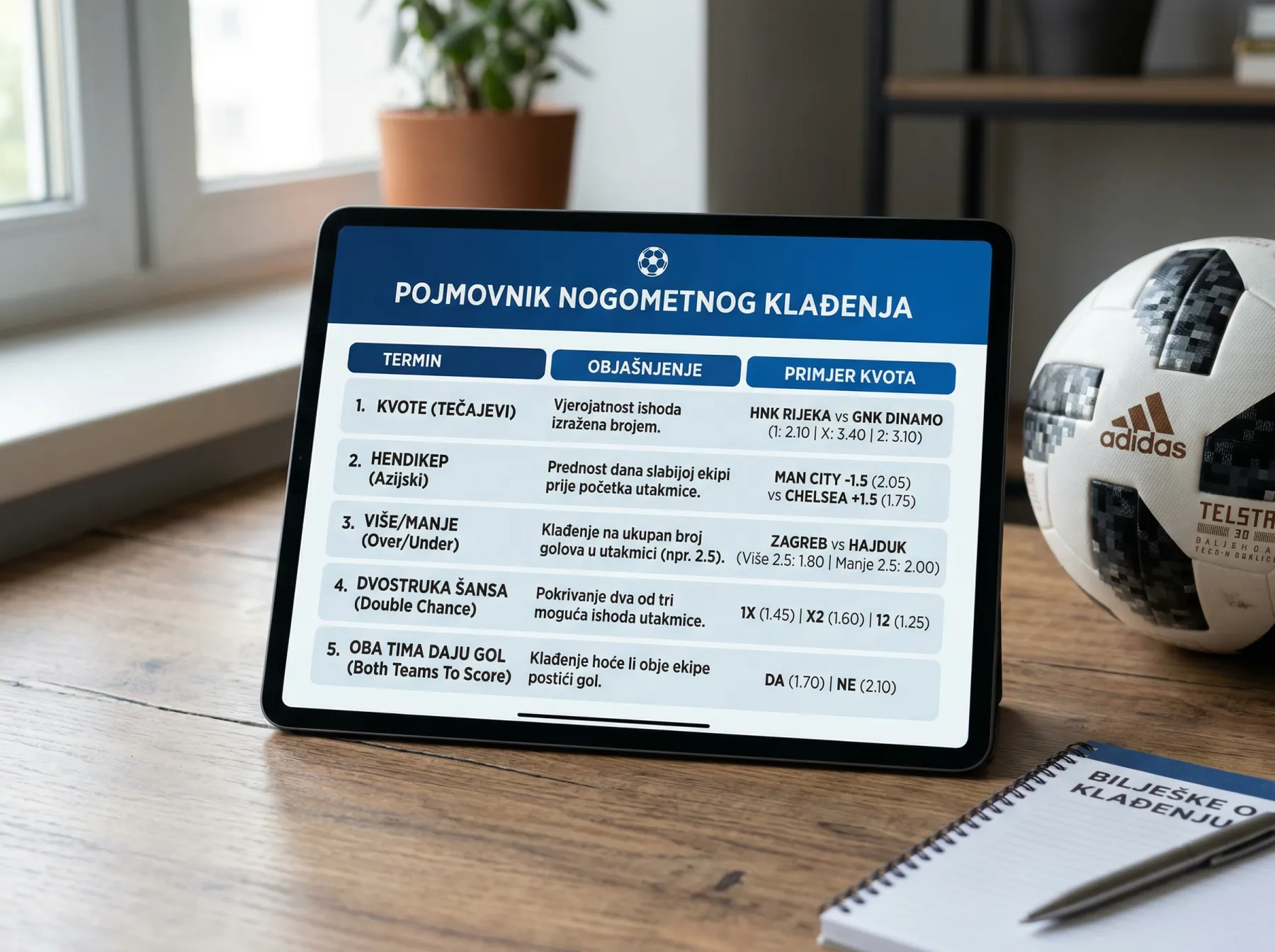 Kompletan pojmovnik i rječnik kladioničarskih termina za klađenje na nogomet